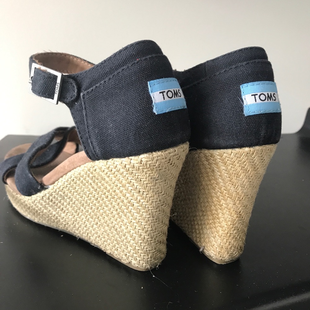 TOMs high heeled wedges, black, Sz.8.5